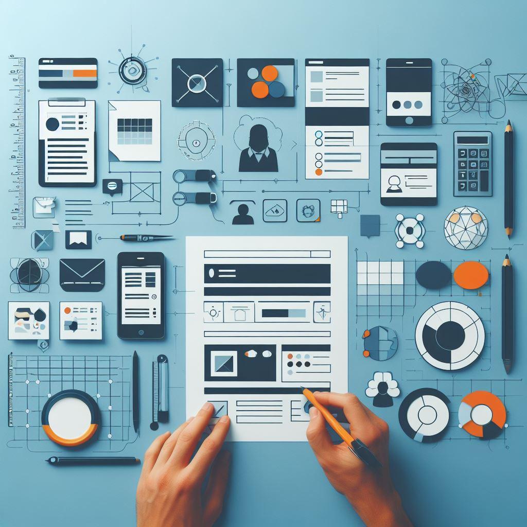 website designer busy designing a website, 3d, 2d